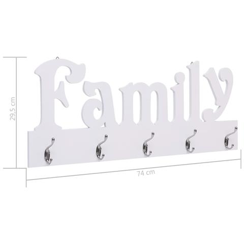 Lusso Casadino - Appendiabiti A Muro Family 74x29,5 Cm - Foto 6