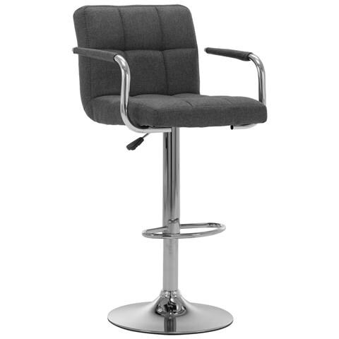 Sedie Da Bar 2 Pz Grigio Scuro In Tessuto - Foto 1