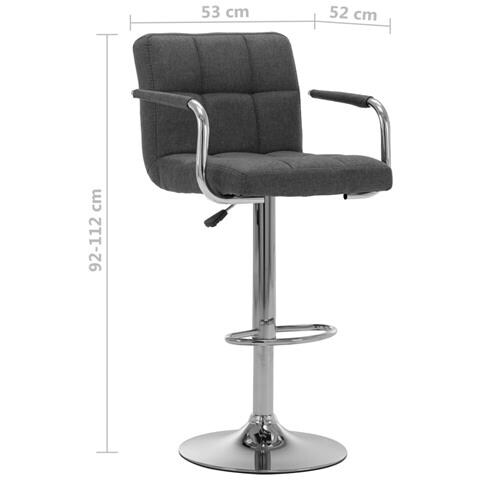 Sedie Da Bar 2 Pz Grigio Scuro In Tessuto - Foto 8