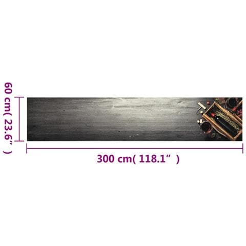 Tappeto Da Cucina Lavabile Bottiglia Vino 60x300 Cm In Velluto - Foto 5