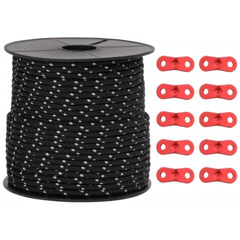 Corda Tenda con Strisce Riflettenti e Chiavi 50 m 4 mm - Foto 2