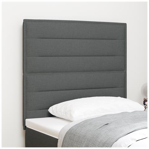 Testiera Design Lines Grigio Scuro 100 cm Tessuto - Foto 2