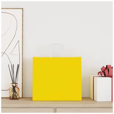 Sacchetti di Carta 250 pz con Manici Gialli 32x22x28 cm - Foto 2