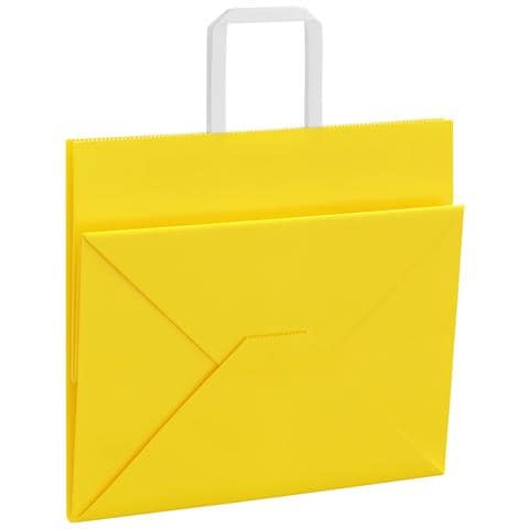 Sacchetti di Carta 250 pz con Manici Gialli 32x22x28 cm - Foto 9