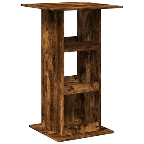 Tavolo Bar Portaoggetti Rovere Fumo 60x60x102 cm Multistrato - Foto 1