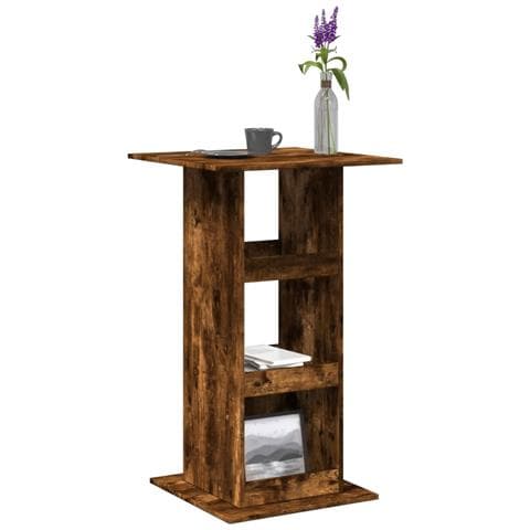 Tavolo Bar Portaoggetti Rovere Fumo 60x60x102 cm Multistrato - Foto 2
