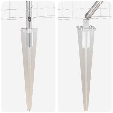 Recinzione Euro con 13 Pali a Punta 0.8x25 m Acciaio Zincato - Foto 9