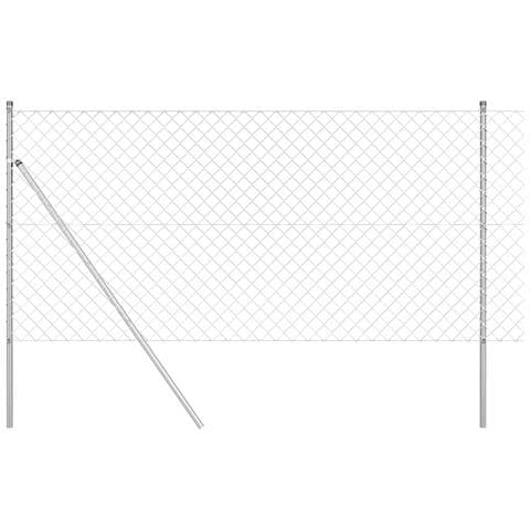 Recinzione a maglie con 13 pali 1.2x25 m acciaio zincato - Foto 1