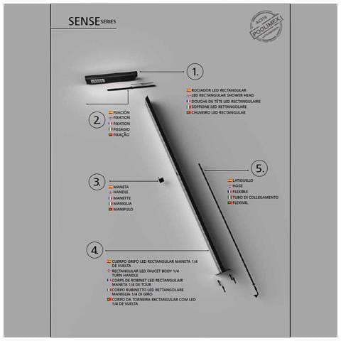 Imex Doccia Per Piscine In Acciaio 316 Nera Con Illuminazione A Led E Sistema Anticalcare Sense - Foto 6