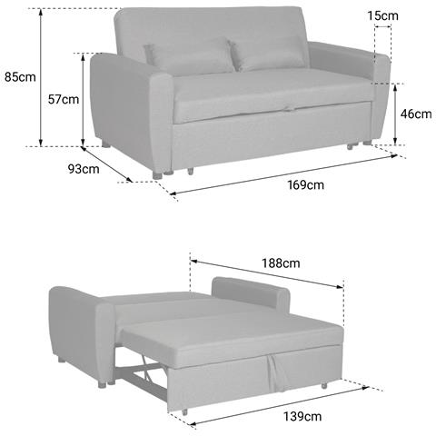 Matt Divano Letto A 2 Posti In Velluto Blu - Foto 2