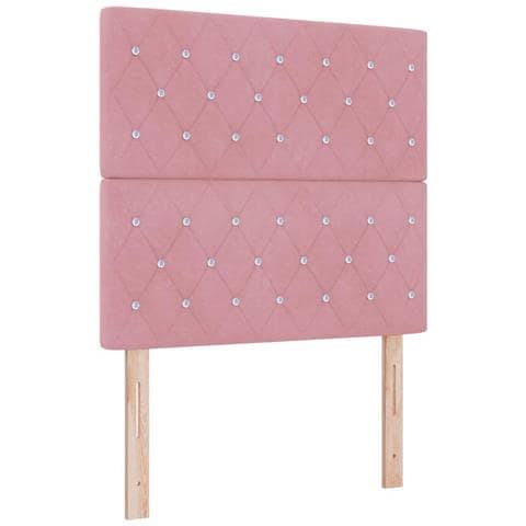 Testiera LED con luci a strisce a LED Rosa 90 cm Velluto - Foto 1