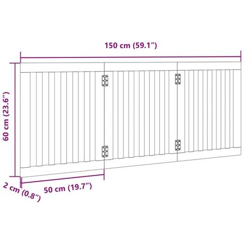Cancello per Cani Pieghevole 3 Pannelli 150 cm Legno di Pioppo - Foto 9
