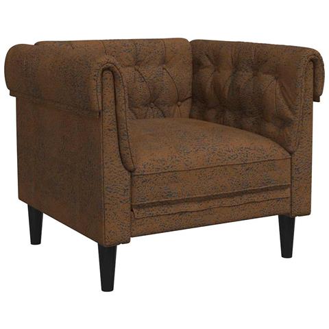 Poltrona Chesterfield Argille Marrone 78.5 x 74.5 x 74.5 cm - Foto 1