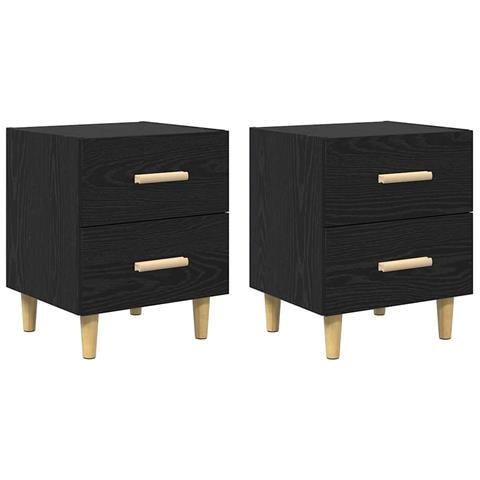 Armadietto per letto 2 pcs Rovere nero 40 x 35 x 47,5 cm - Foto 1