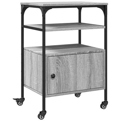 Supporto Stampante 3 Piani Grigio Sonoma 50x40x76cm Multistrato - Foto 1