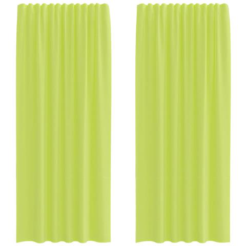 Tende in Voile con Tasche per Aste 2 pz Verde Mela - Foto 1