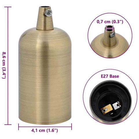 Portalampade 2 pz Bronzo E27 - Foto 8