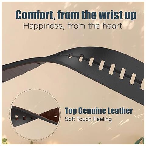 Cinturino In Pelle Da 26 Mm Compatibile Con Garmin Fenix 8 51mm / 7x / 6x / 5x - Sgancio Rapido Black - Foto 2