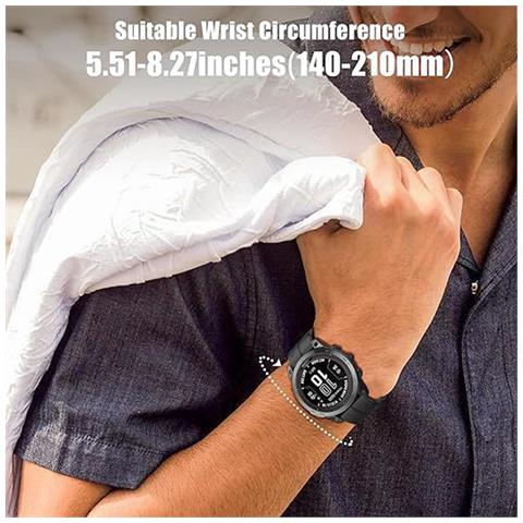 Cinturino In Pelle Da 26 Mm Compatibile Con Garmin Fenix 8 51mm / 7x / 6x / 5x - Sgancio Rapido Black - Foto 6
