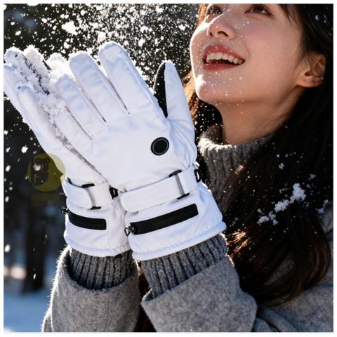 Guanti Riscaldati Ricaricabili Touchscreen Per Attività Invernali All'aperto (batteria 4-8 Ore) White - Foto 7