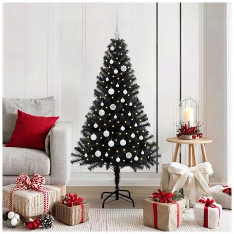 Albero di Natale con 150 LED con supporto Nero 150 cm PVC - Foto 2