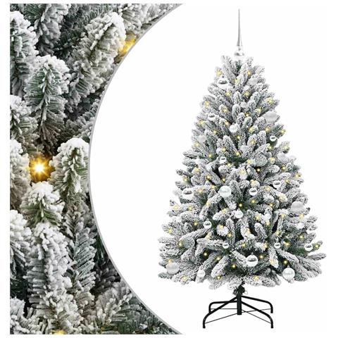 Albero di Natale artificiale con 150 LED Verde e Bianco 150 cm - Foto 1