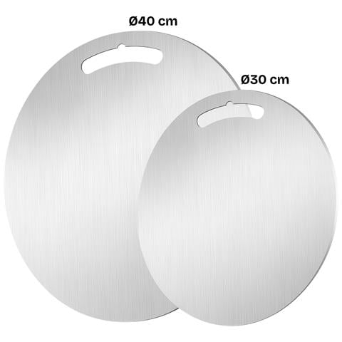 Set 2 Taglieri Tondi In Acciaio Inox 304 - Con Spessore 15/10 – Ø30 E Ø40 Cm – Professionali, Igienici E Resistenti - Ideali Per Cucina, Ristorazione E Uso Domestico - Foto 2