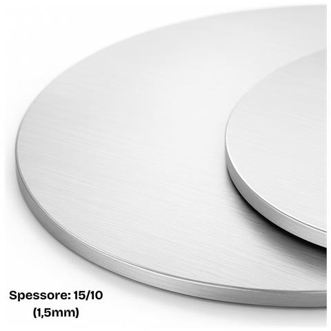 Set 2 Taglieri Tondi In Acciaio Inox 304 - Con Spessore 15/10 – Ø30 E Ø40 Cm – Professionali, Igienici E Resistenti - Ideali Per Cucina, Ristorazione E Uso Domestico - Foto 5