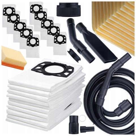 Set Di Sacchetti E Filtro Per Aspirapolvere Compatibile Con Kärcher Wd4 Wd5 Wd6 - Microfibra Di Alta Qualità, 5 Strati, Tubo 4m - Foto 1