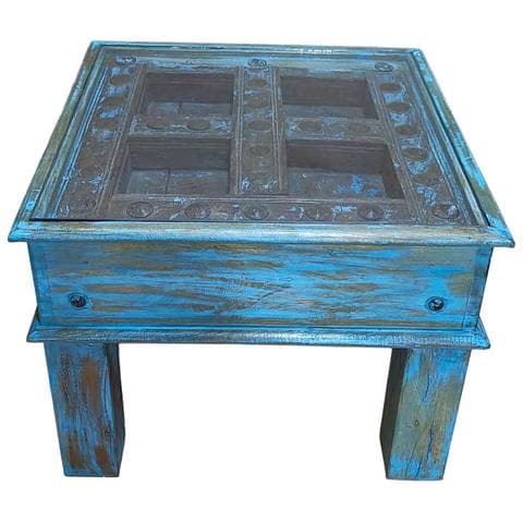 Tavolino Da Caffè In Legno Fatto A Mano 57x57x45h Cm - Foto 2