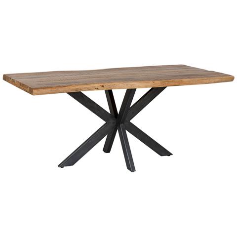 Tavolo Da Pranzo In Acacia Naturale Laccato E Ferro 180x90x76h Cm - Foto 1