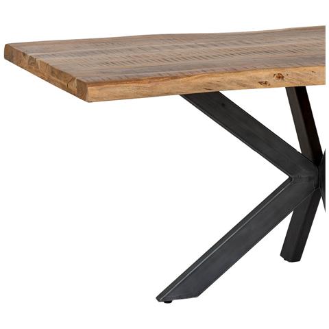 Tavolo Da Pranzo In Acacia Naturale Laccato E Ferro 180x90x76h Cm - Foto 2