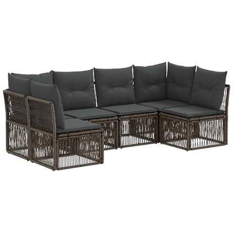 Set Divano da Giardino 6 pcs Grigio polyrattan - Foto 1