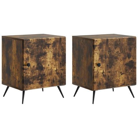 Armadio da Notte 2 pcs Rovere Fumo 43 x 34,5 x 50 cm - Foto 1