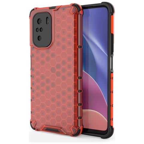 Coperchio A Nido D'ape Con Bumper In Tpu, Progettato Per Xiaomi Redmi K40 Pro+ / K40 Pro / K40 / Poco F3, Rosso. - Foto 1