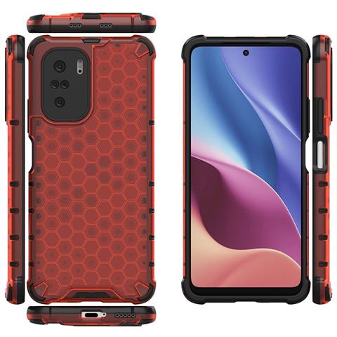 Coperchio A Nido D'ape Con Bumper In Tpu, Progettato Per Xiaomi Redmi K40 Pro+ / K40 Pro / K40 / Poco F3, Rosso. - Foto 2
