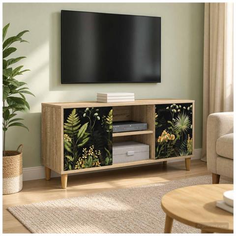Mobile TV RHENEN 102 x 33 x 50 cm Sonoma Legno ingegnerizzato - Foto 2
