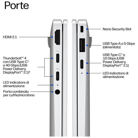 E4LH3AT laptop Copilot+ PC AMD Ryzen AI 5 Computer portatile 35,6 cm (14") 3K 16 GB LPDDR5x-SDRAM 512 GB SSD Wi-Fi 7 (802.11be) Windows 11 Pro Argento - Foto 2
