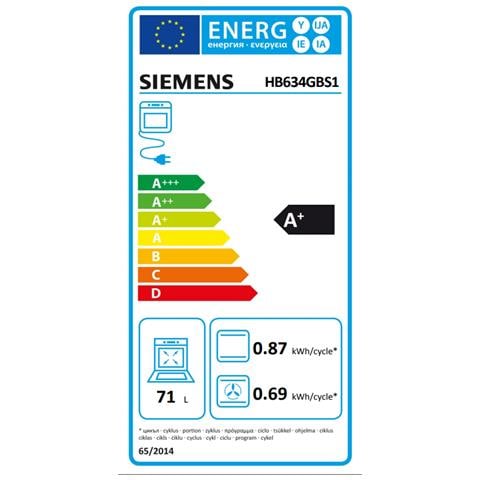 Forno Elettrico da Incasso iQ700 HB634GBS1 Capacità 71 L Multifunzione Ventilato Colore Acciaio inox / Nero - Foto 2