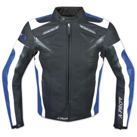 Moto Giacca Pelle Motociclismo Sport Gilet Estraibile Protezioni Ce Blu L - Foto 1