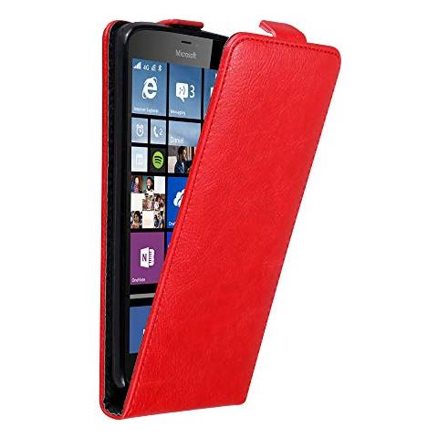 Custodia Compatibile Con Nokia Lumia 640 Xl In Rosso Mela - Coperchio Protettivo In Design Flip Con Chiusura Magnetica - Foto 1