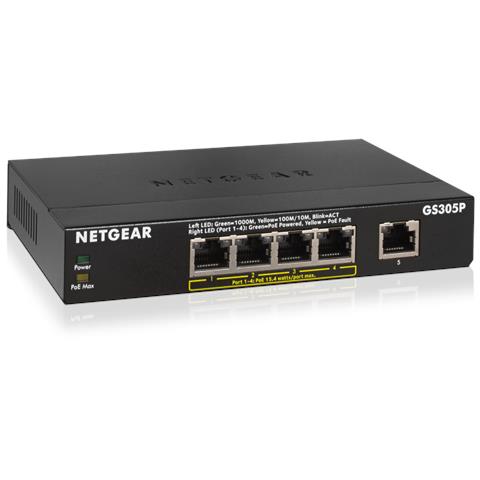 Switch GS305Pv2 5 Porte Gigabit Ethernet 10 / 100 / 100 Mbps RJ45 (4x PoE) Unmanaged - Foto 2