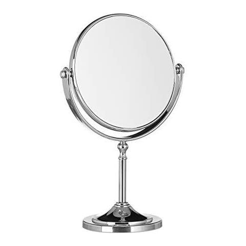 Ingrandimento Specchio Da Toilette Round Piedi Trucco Dello Specchio Cosmetici Su Due Lati Hwd 28x18x10cm Argento - Foto 1