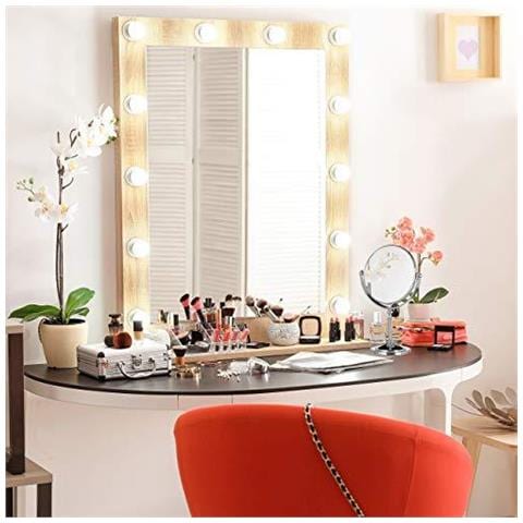 Ingrandimento Specchio Da Toilette Round Piedi Trucco Dello Specchio Cosmetici Su Due Lati Hwd 28x18x10cm Argento - Foto 4