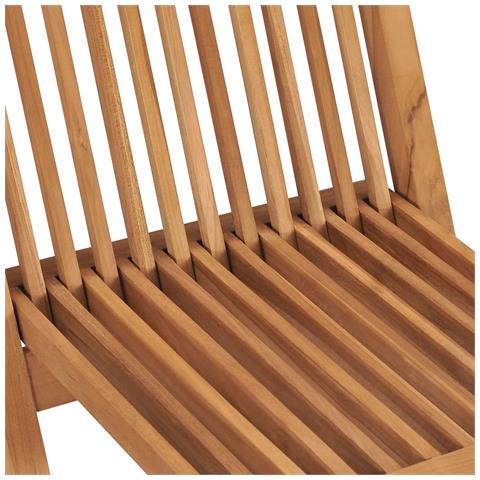 Sedie da Giardino Pieghevoli 4 pz in Legno Massello di Teak - Foto 2