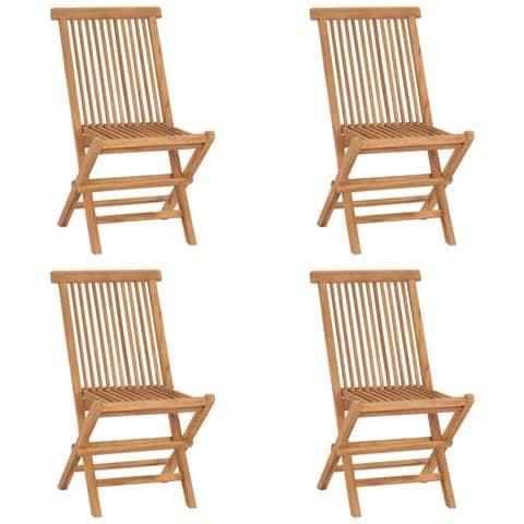 Sedie da Giardino Pieghevoli 4 pz in Legno Massello di Teak - Foto 1