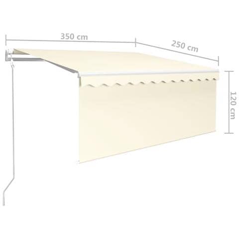 Tenda Sole Retrattile Automatica con Parasole 3,5x2,5 m Crema - Foto 2
