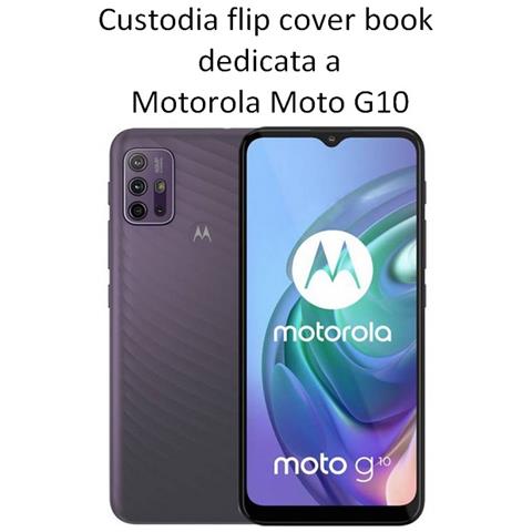 Smart Book Custodia Poket Silicone Flip Cover Case Per Motorola Moto G9 Power Black - Foto 2