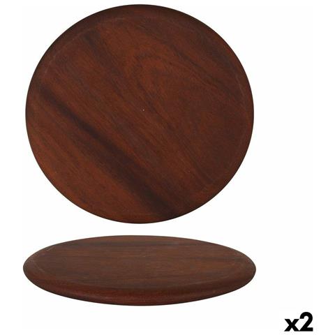 Tagliere Per Servire Viejo Valle Iroko Rotondo Ø 32 X 1,8 Cm (2 Unità) - Foto 1