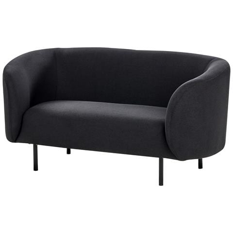 Divano 2 Posti Loen Tessuto Nero - Foto 2